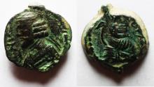 Ancient Coins - Kings of Parthia. Æ Chalkous. VARDANES I (38 - 46 A.D) DATED: 43. SELEUCIA MINT