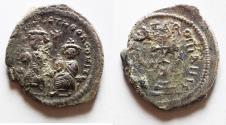 Ancient Coins - Byzantine Empire; Heraclius, with Heraclius Constantine. 610-641. AR Hexagram