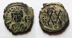 Ancient Coins - AS FOUND: Maurice Tiberius AE HALF FOLLIS