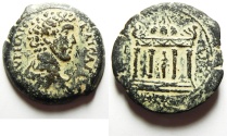 Ancient Coins - Egypt. Alexandria under Marcus Aurelius Caesar (AD 141-161). AE drachm (33mm, 18.54g). 