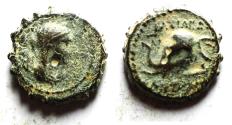 Ancient Coins - Seleukid Kingdom. Antiochos IV AE15. Elephant