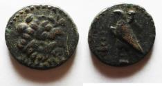 Ancient Coins - GREEK. Ptolemaic Kingdom. Ptolemy II Philadelphos (285-246 BC). AE hemiobol (16mm, 3.47g). Struck c. 265-260 BC.