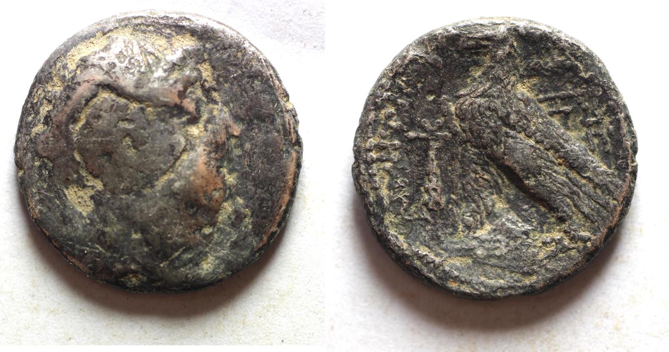 Demetrius ii ar tetradrachm. bad condition | Greek Coins