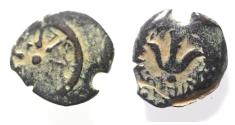 Ancient Coins - Judaea, Alexander Jannaeus, 103-76 BC, AE Prutah (Biblical Widow's Mites).