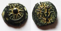 Ancient Coins - Judaea, Alexander Jannaeus, 103-76 BC, AE Prutot (Biblical Widow's Mites).