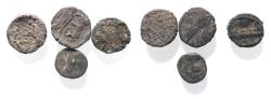 Ancient Coins - LOT OF 4 SILVER PHOENICIAN OBOLS. AS FOUND