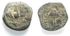 Ancient Coins - JUDAEA, Herodians. Agrippa I. 37-43 CE. AE Prutah .Jerusalem mint.