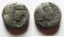 Ancient Coins - Arabia. Nabataean Kings. Aretas IV (9 BC-AD 40). AR sela (13MM. 3.69GM). Petra mint. Struck c. AD 24/5-39/40.