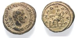 Ancient Coins - HEAVY: Roman Imperial. Macrinus (AD 217-218). AR denarius (19mm, 4.73g). Rome mint.