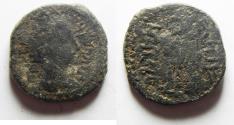 Ancient Coins - AS FOUND: NABATAEA. Aretas IV. 9 BC-AD 40. Æ Dichalkon . Petra mint. Dated RY 10[?] (AD 1/2).
