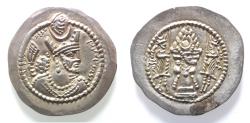Ancient Coins - Sasanian Empire. Bahram V or Varhran V (A.D. 420-438). Silver AR Drachm.