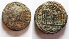 Ancient Coins - AS FOUND: PHOENICIA, Ace-Ptolemais. Valerian I. AD 253-260. Æ 27