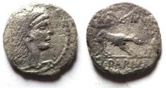 Ancient Coins - Roman Republican. L. Papius Celsus (moneyer, 45 BC). AR denarius (17mm, 2.63g). Rome mint.