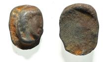 Ancient Coins - Roman Egypt. 3rd century AD. Lead seal impression (20 x 14 mm). Male bust r.