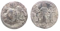 Ancient Coins - SASANIAN KINGS. Vahr?m (Bahram) II, with Queen and Prince 4. AD 276-293. AR Drachm