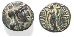 Ancient Coins - Phoenicia. Dora. Pseudo-autonomous issue. Time of Nero (AD 54-68). AE 17mm, 5.33g. Struck in civic era year 128 (AD 64/5).