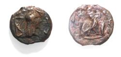 Ancient Coins - Arabia Felix. Hadhramawt. First century BC-first century AD. Cast AE 24mm, 9.70 g. Shaqar mint.