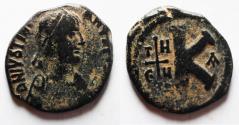 Ancient Coins - Justinian I 527-565 A.D. AE HALF FOLLIS
