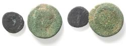Ancient Coins - two coins: as found roman denarius and a roman provincial