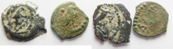 Ancient Coins - JUDAEA. LOT OF TWO EAGLE TYPE HERODIAN LEPTONS WITH EAGLE
