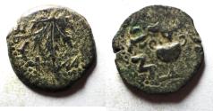 Ancient Coins - Judaea. Jewish War. First Revolt. AE Prutah. Year 3. 68/69 C.E.