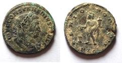 Ancient Coins - AS FOUND. HUGE CONSTANTINE I THE GREAT AE FOLLIS. GENIUS. LONDON