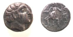 Ancient Coins - Southeast Arabia. Macai. 2nd century BC. AR obol (11mm, 0.97g). Imitating the types and legends of Alexander the Great (336-323 BC).