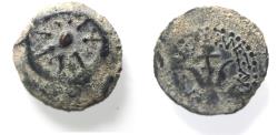 Ancient Coins - Judaea, Alexander Jannaeus, 103-76 BC, AE Prutah (Biblical Widow's Mite)