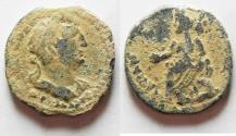 Ancient Coins - NICE DESERT PATINA: ARABIA. PETRA. HADRIAN AE 25