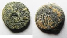 Ancient Coins - Judaea, Antonius Felix, Roman Procurator, 52-60 AD, AE Prutah