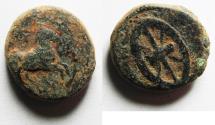 Ancient Coins - KYRENAICA, Kyrene. temp. Ophellas. Ptolemaic governor, first reign, circa 322-313 BC. Æ 19