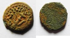 Ancient Coins - UNI-FACE: Judaea, Alexander Jannaeus, 103-76 BC, AE Prutah (Biblical Widow's Mite).