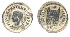Ancient Coins - CONSTANTIUS II AE FOLLIS. PIERCED IN ANTIQUITY
