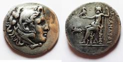 Ancient Coins - Caria. Alabanda. AR tetradrachm (30mm, 15.77g). Civic issue in the name and types of Alexander III of Macedon. Struck in civic era year 4 (166/5 BC BC).