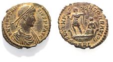 Ancient Coins - CONSTANTIUS II AE . EMPEROR IN GALLEY