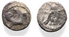 Ancient Coins - Phoenicia. Tyre. 'Ozmilk (Azemilkos) (c. 349-311/0 BC). AR shekel (19mm, 7.87g). Struck in regnal year 5 (345/4 BC).