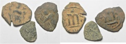 World Coins - ARAB-BYZANTINE AE FILS. LOT OF 3 AE FILS COINS INCL. 1 EUROPEAN? SILVER