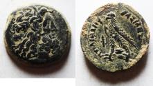 Ancient Coins - GREEK. Ptolemaic Kingdom. Ptolemy IV Philopator (221-205 BC).  AE obol (24mm, 11.26g). Tyre mint.
