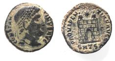 Ancient Coins - AS FOUND: CONSTANTINE I AE FOLLIS. CAMP GATE