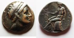 Ancient Coins - Unpublished variety: Seleukid Kings. Antiochos III the Great (223-187 BC). AR tetradrachm (26mm, 16.87g). Uncertain eastern mint.