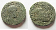 Ancient Coins - Neapolis, Samaria: Trebonianus Gallus, 251 - 253 AD. AE 19