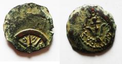 Ancient Coins - Judaea, Alexander Jannaeus, 103-76 BC, AE Prutot (Biblical Widow's Mites).