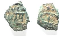 Ancient Coins - RARE Judaea. Herodian Dynasty. Herod I the Great (37-4 BC). AE half prutah (13mm, 0.73g).
