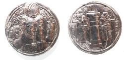 Ancient Coins - SASANIAN KINGS. Vahrām (Bahram) II, with Queen and Prince 4. AD 276-293. AR Drachm