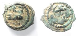 Ancient Coins - Judaea, The Herodians. Herod Archelaus, 4 BC-6 AD. AE Prutah . PROW