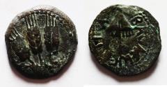 Ancient Coins - JUDAEA, Herodians. Agrippa I. 37-43 CE. AE Prutah .Jerusalem mint.