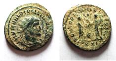 Ancient Coins - AS FOUND. ORIGINAL DESERT PATINA. DIOCLETIANUS AE ANTONINIANUS