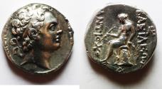 Ancient Coins - Seleukid Kings. Antiochos IV Epiphanes (175-164 BC). AR tetradrachm (25mm, 16.90g). Susa mint.