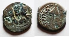 Ancient Coins - CLEAR NAME OF AGRIPPA: JUDAEA, Herodians. Agrippa I. 37-43 CE. AE Prutah .Jerusalem mint.