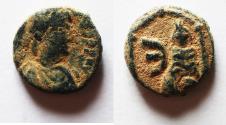 Ancient Coins - Justinian I (527-565). Æ 5 Nummi. Theoupolis (Antioch).